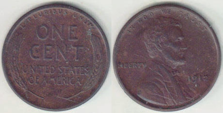 1912 S USA 1 Cent (gVF) A000658